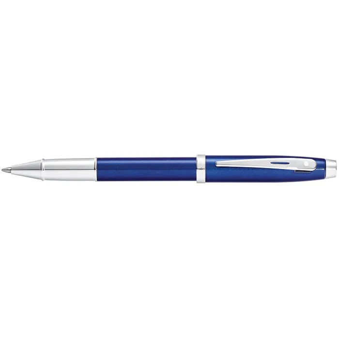 Sheaffer Gift Set 100 9339 Ballpoint Pen and Rollerball Pen Glossy Blue with Chrome Trims - Set of 2 Pens