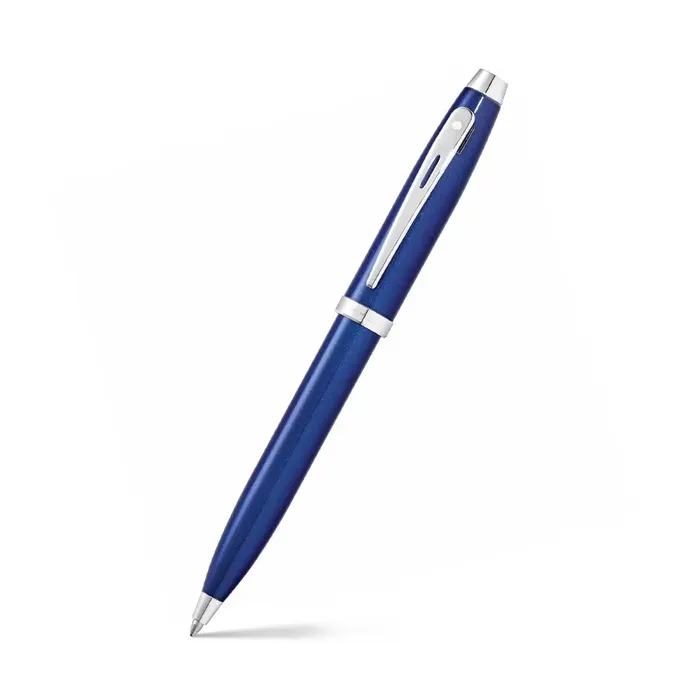 Sheaffer Gift Set 100 9339 Ballpoint Pen and Rollerball Pen Glossy Blue with Chrome Trims - Set of 2 Pens