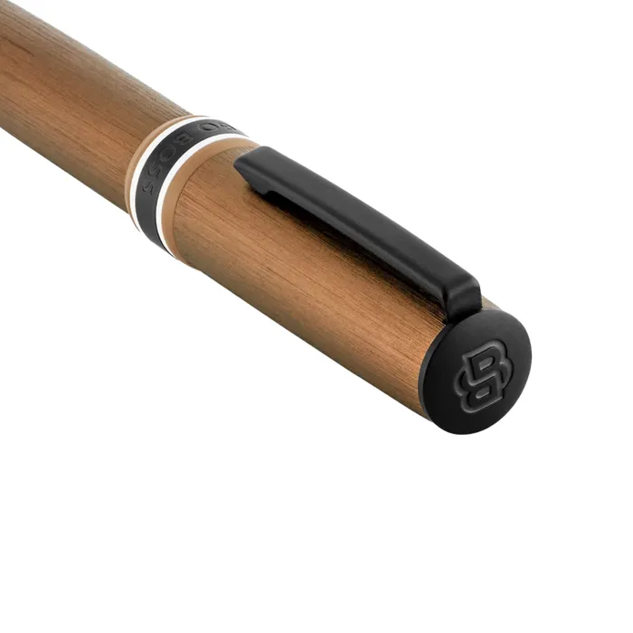 Hugo Boss Ballpoint Pen Arche Brushed Ring Camel