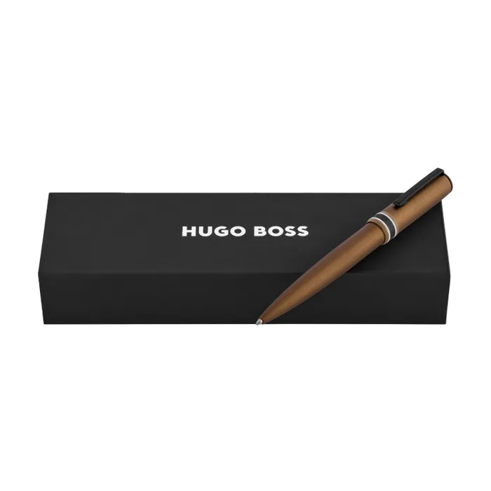 Hugo Boss Ballpoint Pen Arche Brushed Ring Camel
