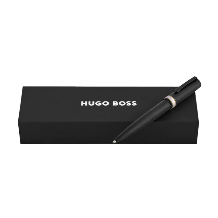 Hugo Boss Ballpoint Pen Arche Brushed Ring Black