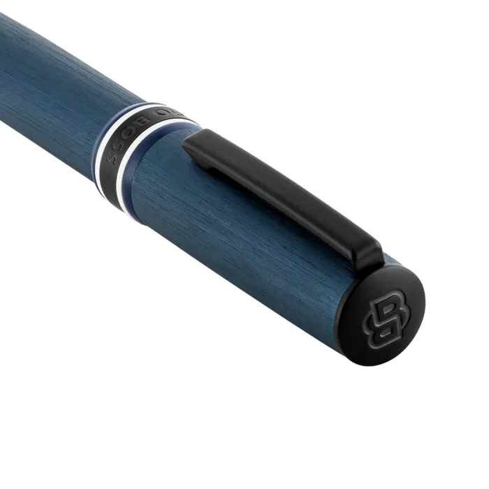 Hugo Boss Ballpoint Pen Arche Brushed Ring Navy