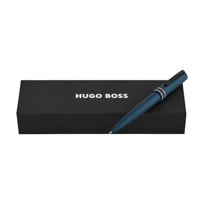 Hugo Boss Ballpoint Pen Arche Brushed Ring Navy