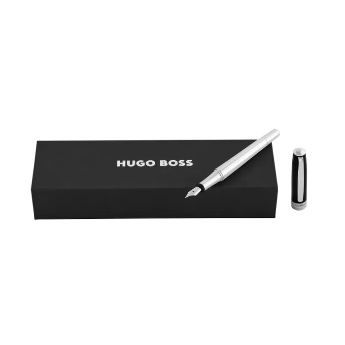 Hugo Boss Fountain Pen Essential Classic Black & Chrome