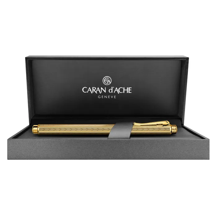 Caran d'Ache Ecridor Chevron Gilded Rollerball Pen Gold
