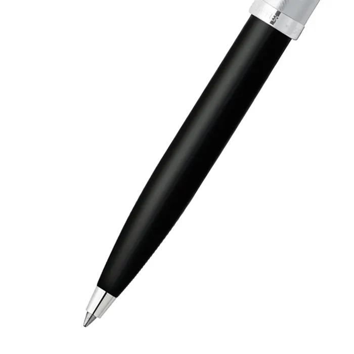 Sheaffer 100 9313 Ballpoint Pen Black And Brushed Chrome With Chrome Plated Trim