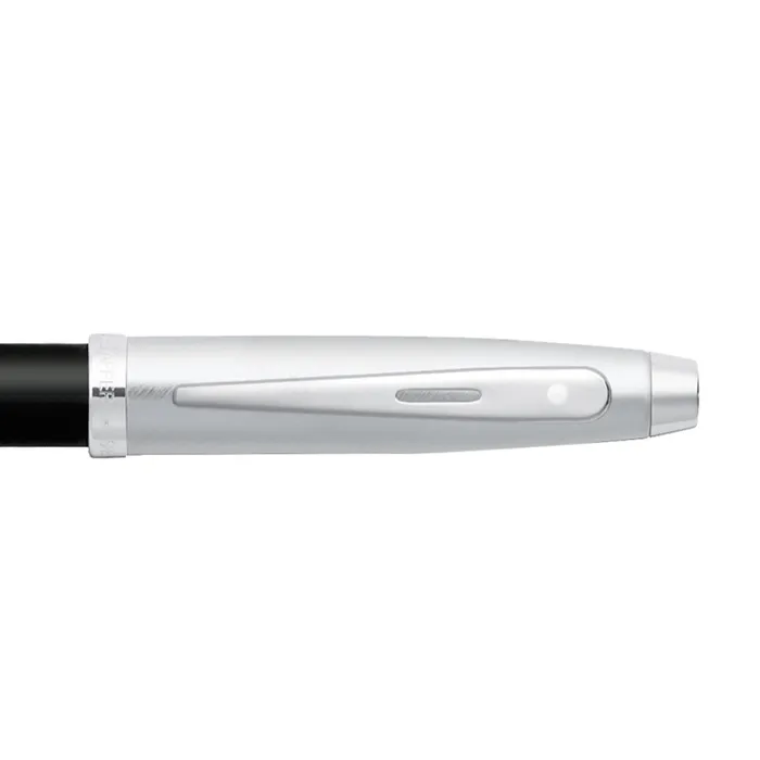 Sheaffer 100 9313 Ballpoint Pen Black And Brushed Chrome With Chrome Plated Trim