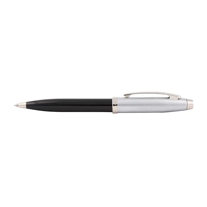 Sheaffer 100 9313 Ballpoint Pen Black And Brushed Chrome With Chrome Plated Trim