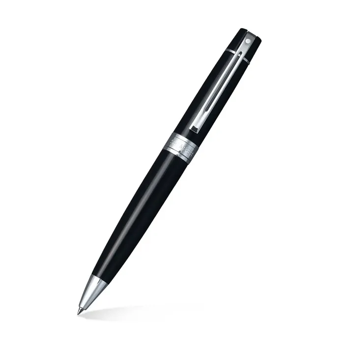 Sheaffer Gift Set 300 Ballpoint Pen with Business Card Holder  Glossy Black with Chrome Trims
