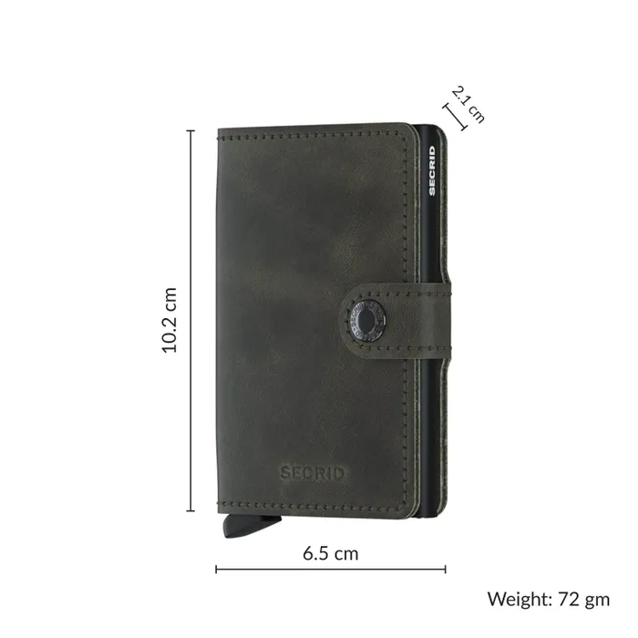 Secrid Miniwallet Vintage Olive with Black Cardprotector