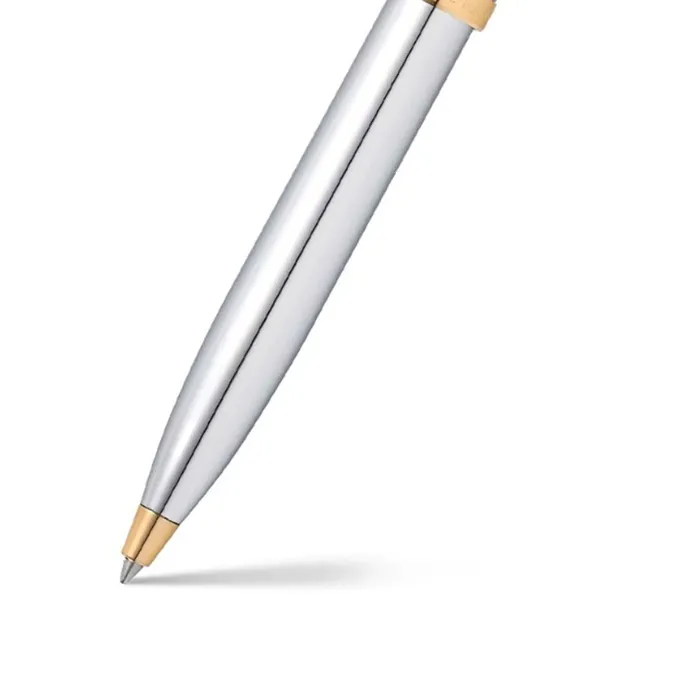 Sheaffer Gift Set 100 Ballpoint Pen with Table Clock  Bright Chrome with Gold Trims