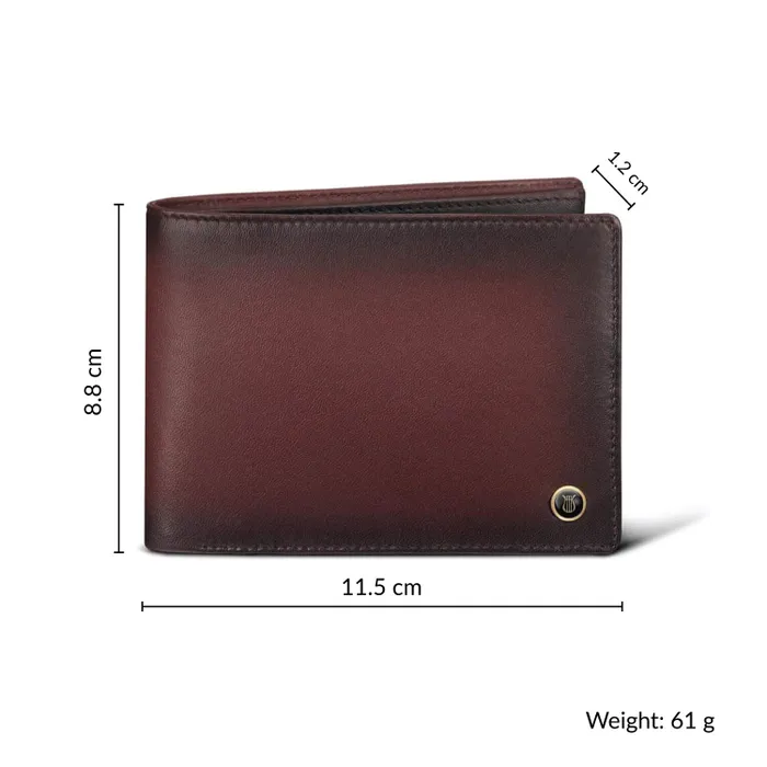 Lapis Bard Ducorium Bi-fold Wallet with Coin Pocket Bordeaux