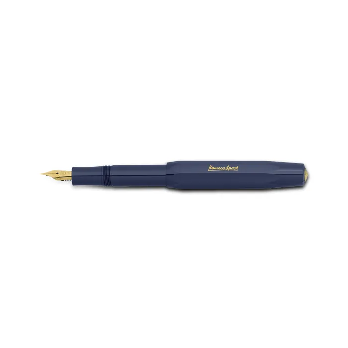 Kaweco Classic Sport Fountain Pen Navy with Gold Trims - Medium