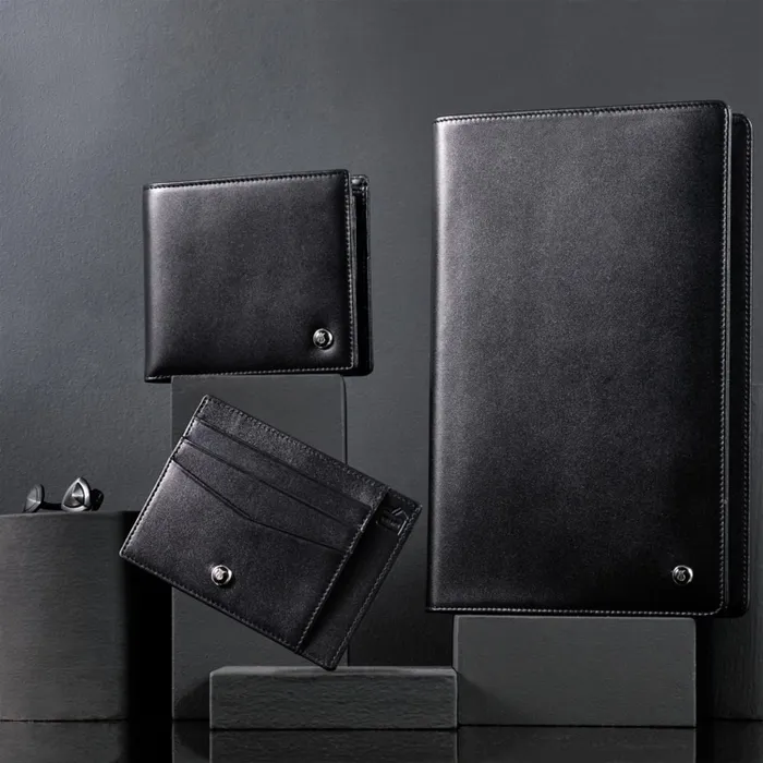 Lapis Bard Belgravia Bifold Coin pouch wallet with additional card sleeve with RFID Black