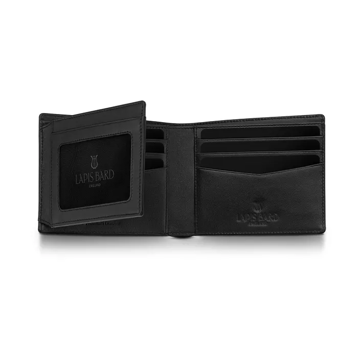 Lapis Bard Mayfair Bifold Side Flip wallet - Black
