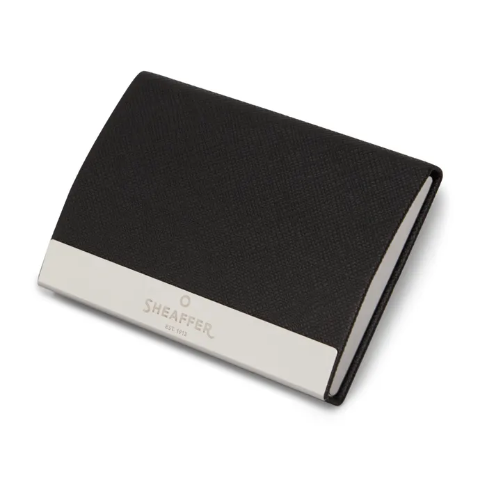 Sheaffer Gift Set 100 Ballpoint Pen with Business Card Holder  Glossy Blue with Chrome Trims