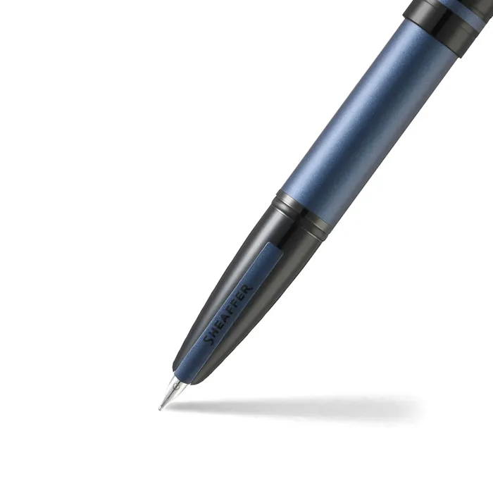 Sheaffer 9110 Icon Fountain Pen (Fine) - Metallic Blue with Glossy Black PVD Trim