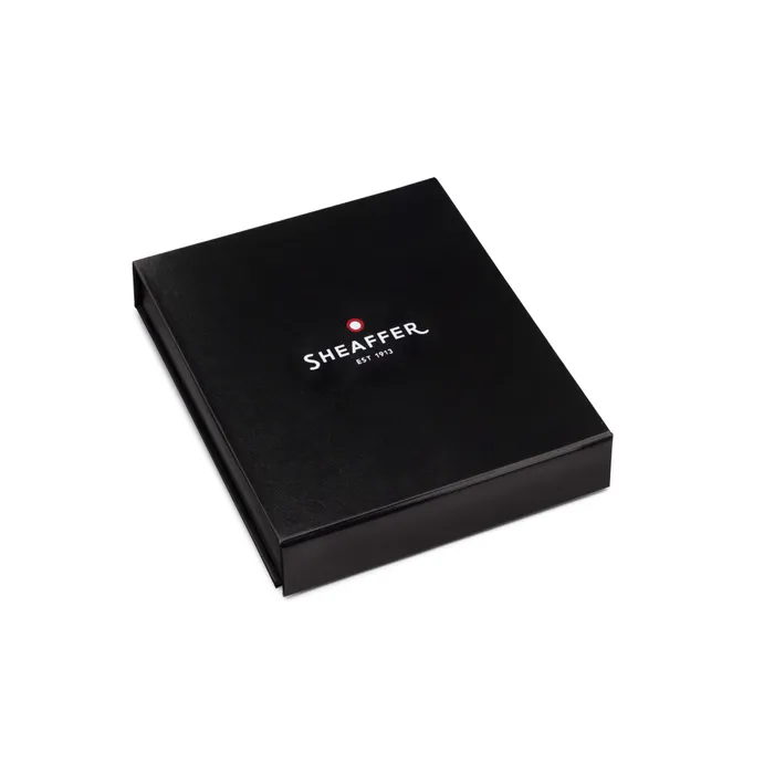 Sheaffer Gift Set 300 Ballpoint Pen with Credit Card Holder  Bright Chrome with Gold Trims