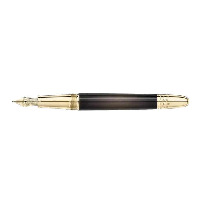 Montblanc 128471 MeisterstÃ¼ck Doue 'Around The World In 80 Days' Fountain Pen (18K Medium) - Anthracite With Gold Trims