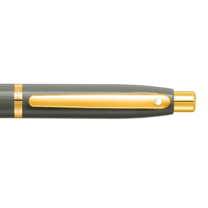 Sheaffer VFM 9427 Glossy Light Gray Ballpoint Pen With PVD Gold-Tone Trim
