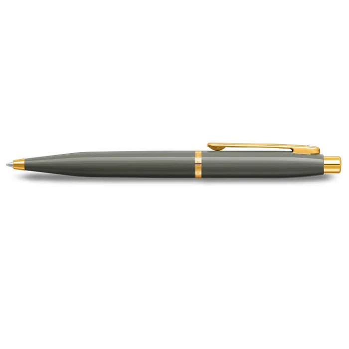 Sheaffer VFM 9427 Glossy Light Gray Ballpoint Pen With PVD Gold-Tone Trim