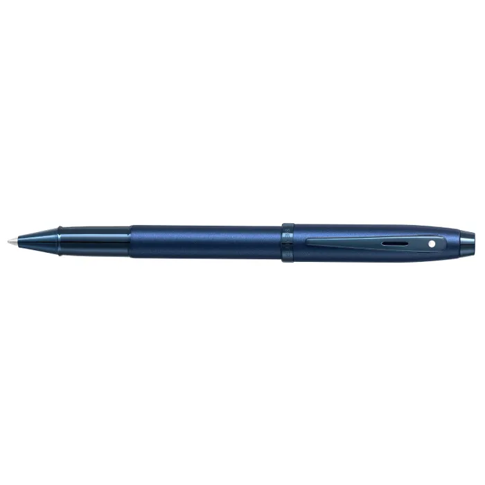 Sheaffer 100 9371 Satin Blue Rollerball Pen With PVD Blue Trim