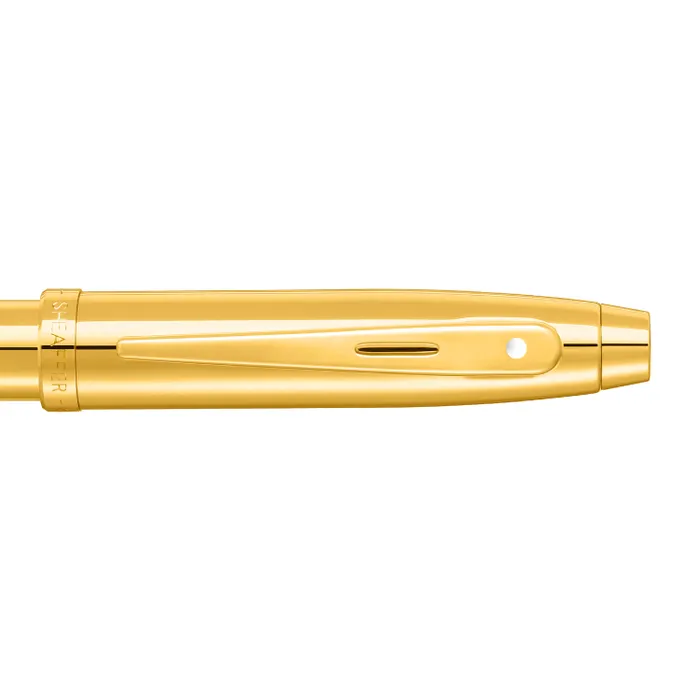 Sheaffer 100 9372 Glossy PVD Gold Ballpoint Pen With PVD Gold Trim