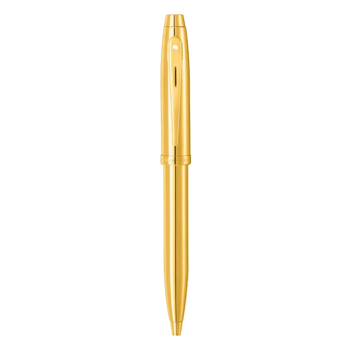 Sheaffer 100 9372 Glossy PVD Gold Ballpoint Pen With PVD Gold Trim