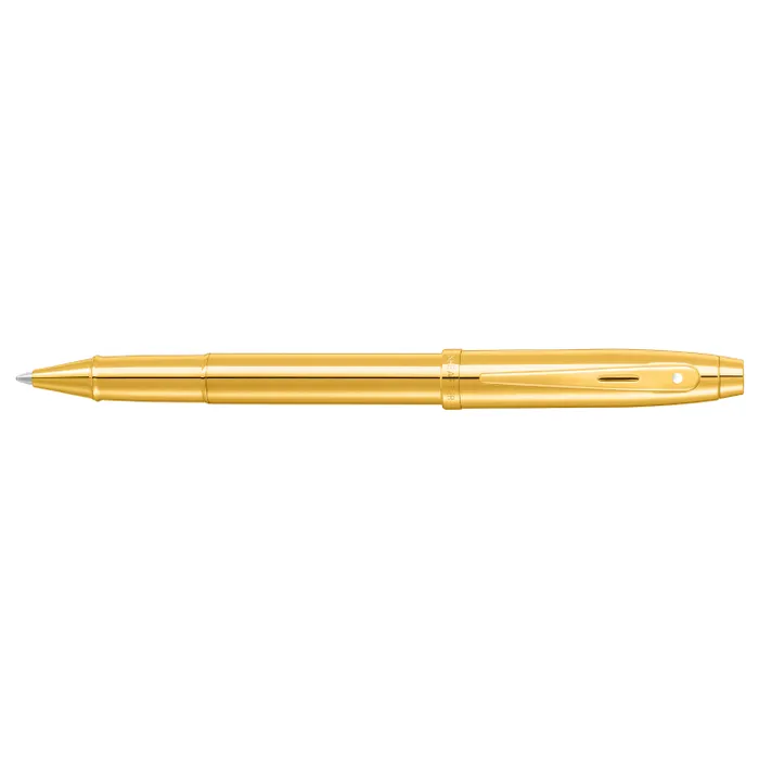 Sheaffer 100 9372 Glossy PVD Gold Rollerball Pen With PVD Gold Trim