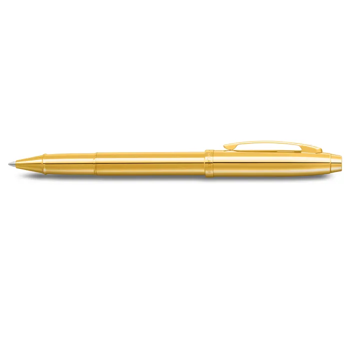 Sheaffer 100 9372 Glossy PVD Gold Rollerball Pen With PVD Gold Trim
