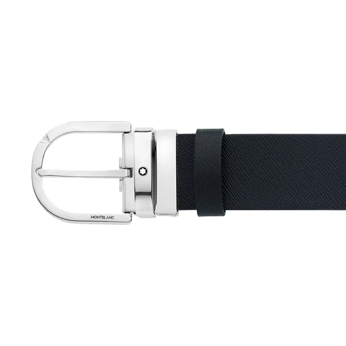 Montblanc 131176 Reversible Leather Belt (35 mm) - Black/Mosto