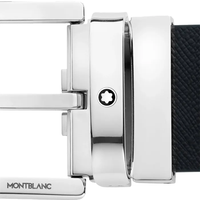 Montblanc 131176 Reversible Leather Belt (35 mm) - Black/Mosto