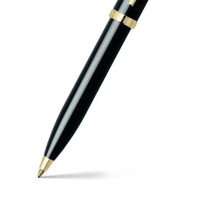 Sheaffer Gift Set 100 9322 Ballpoint Pen with Medium Notebook Glossy Black with Gold Trims