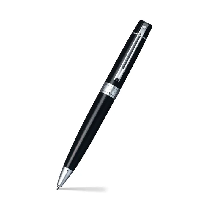 Sheaffer Gift Set 300 9312 Ballpoint Pen with Medium Notebook Glossy Black with Chrome Trims