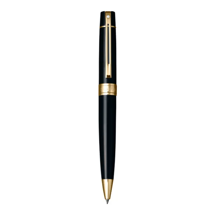 Sheaffer Gift Set 300 9325 Ballpoint Pen with Medium Notebook Glossy Black with Gold Trims