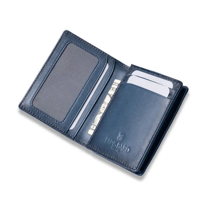 Lapis Bard Gift Set Torque Ballpoint Pen with Ducorium Business Card Holder - Blue with Gold Trims