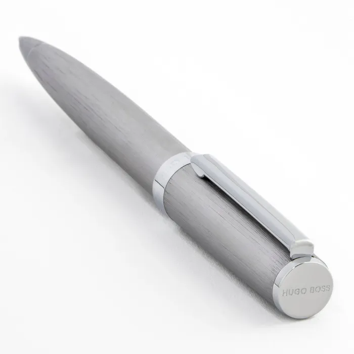 Hugo Boss Gear Brushed Ballpoint Pen - Chrome