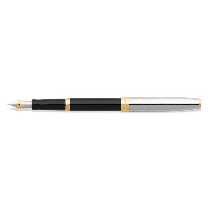 Sheaffer SAGARIS 9475 Gloss Black Barrel and Chrome Cap Fountain Pen With Gold Tone  trim - Medium