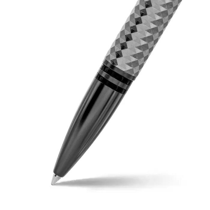 Lapis Bard Contemporary Torque Special Edition Ballpoint Pen - Titanium Colour with Shiny Gunmetal Trims