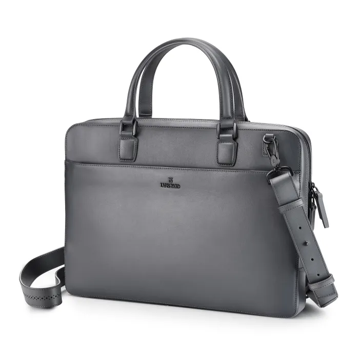 Lapis Bard Ducorium Leather Spencer 15-inch Laptop Business Bag - Graphite