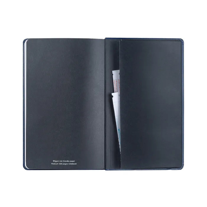 Sheaffer Medium Journal 90 GSM Ink Friendly Plain with Eco-Friendly Cover - Navy