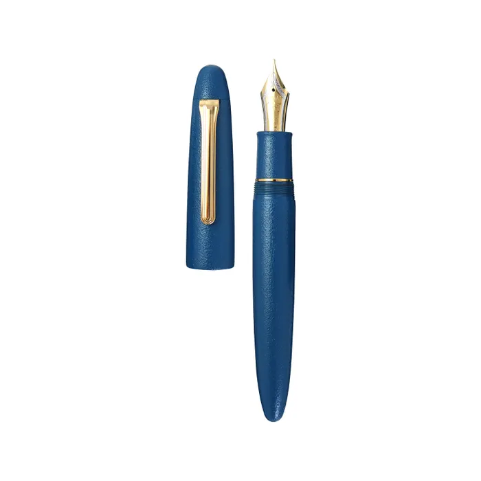 Sailor Iro Miyabi I Fukaai King of Pens Fountain Pen (21K Broad) - Blue With Gold Trims