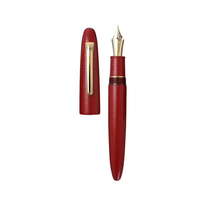 Sailor Iro Miyabi I Suou King of Pens Fountain Pen (21K Broad) - Red With Gold Trims