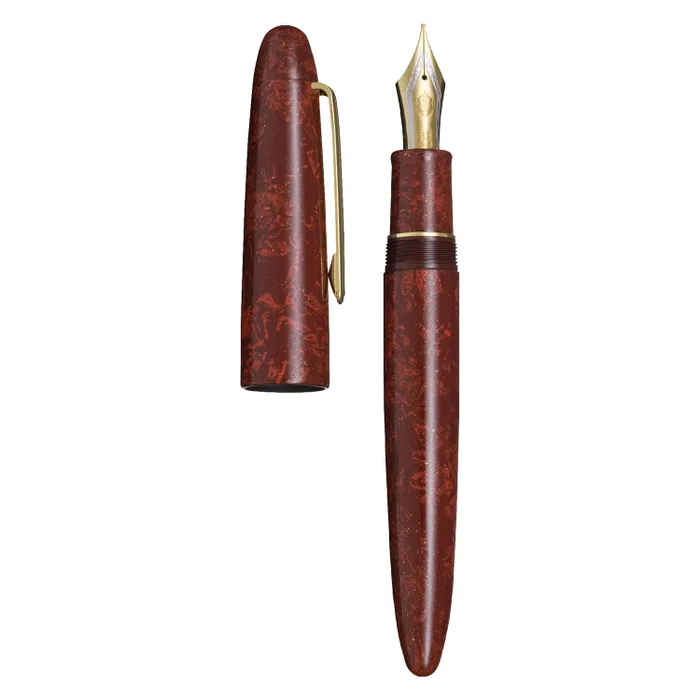 Sailor Iro Miyabi II Fukaki Are King of Pens Fountain Pen (21K Broad) - Red With Gold Trims