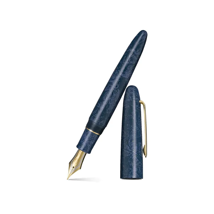 Sailor Iro Miyabi II Kon Ruri King of Pens Fountain Pen (21K Medium) - Blue With Gold Trims