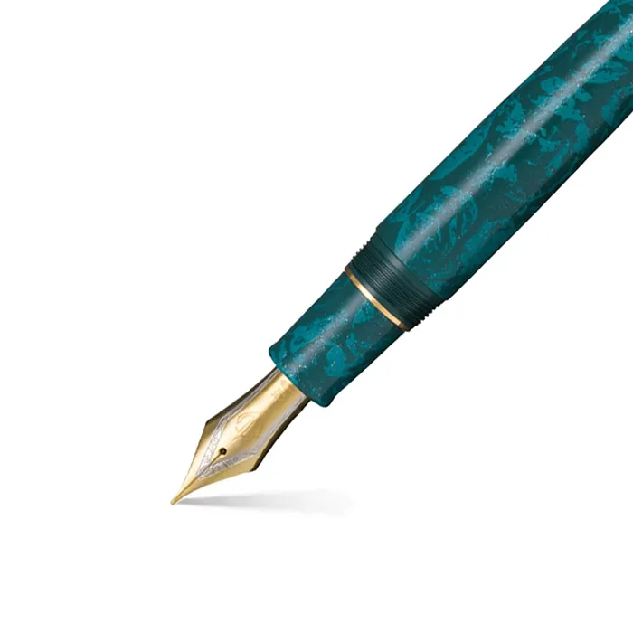 Sailor Iro Miyabi II Ran Peri King of Pens Fountain Pen (21K Medium) - Green With Gold Trims