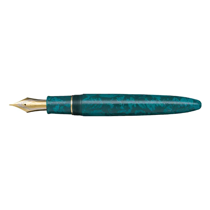 Sailor Iro Miyabi II Ran Peri King of Pens Fountain Pen (21K Medium) - Green With Gold Trims