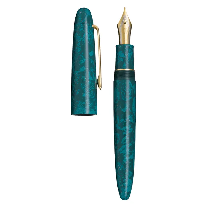 Sailor Iro Miyabi II Ran Peri King of Pens Fountain Pen (21K Medium) - Green With Gold Trims
