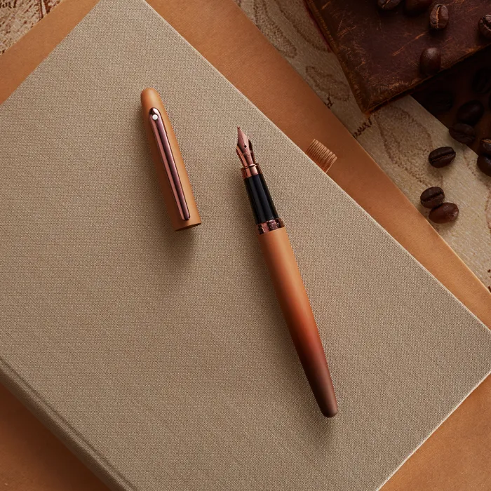 Sheaffer VFM 9428 Coffee Edition Matt Brown Fountain Pen with Regal Brown PVD Trims - Medium