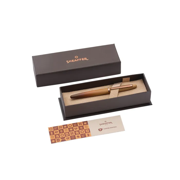 Sheaffer VFM 9428 Coffee Edition Matt Brown Fountain Pen with Regal Brown PVD Trims - Fine